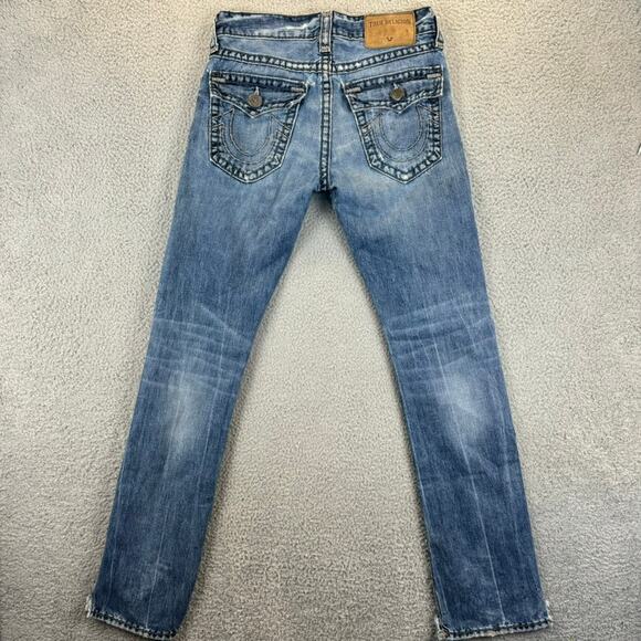 True Religion Jean Mens 29 Ricky Flap Super T Relaxed Distressed (meas 31x35) - Picture 13 of 15